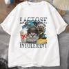 Funny Lactose Intolerant Funny Cat Meme Print TShirt Women Retro Fashion Short Sleeve Tshirts Casual Summer Women Unisex Clothing