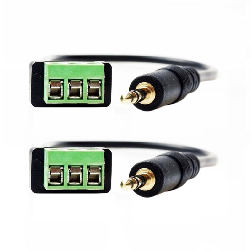 2Channel 3.5mm Male Jacks to Screw Terminal Adapter Cable 3.5mm Screw Terminal Adapter Cable for Audios Devices 30cm