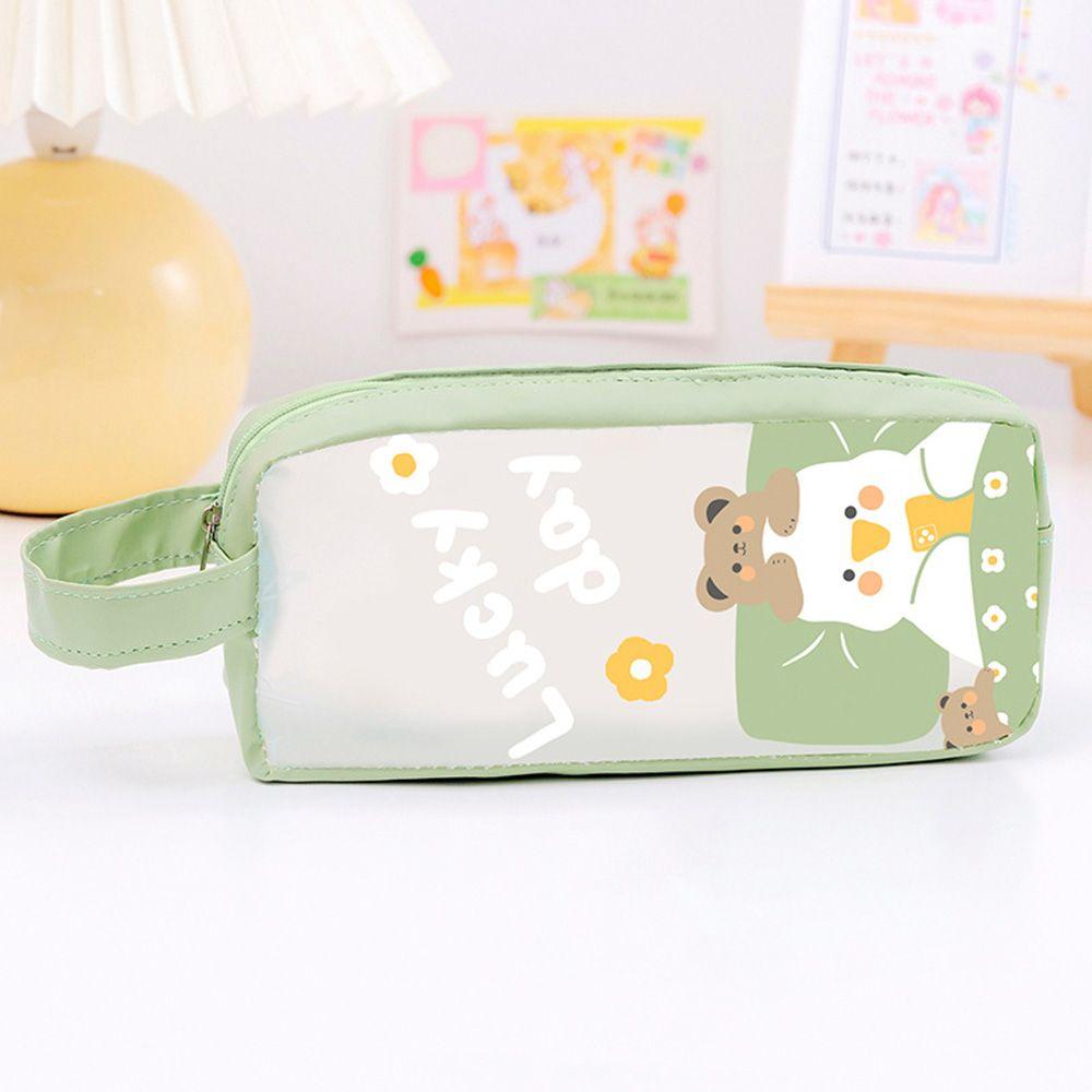 

Multi Functional Wiping Large Capacity Waterproof Pencil Case Stationery Bag Storage Bag Pen Bag зелений