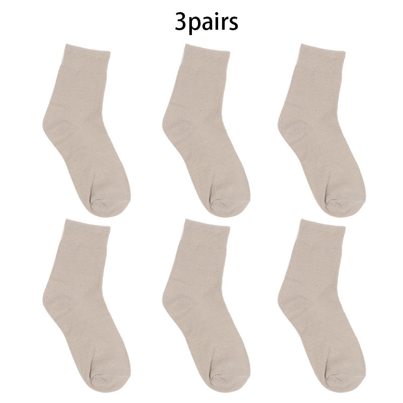 3 PAIRS Solid Color Cotton Knitting Rib Thin Business Cotton Long Women's Socks Stretch Casual Daily Basic Breathable Soft Socks