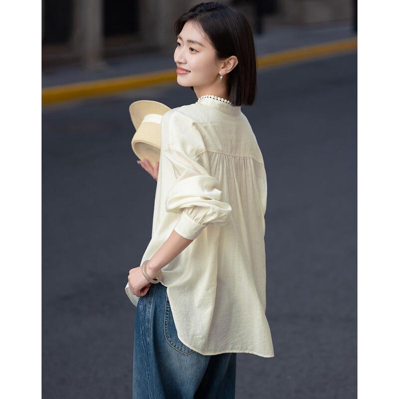 Женская элегантная кружевная блузка с воротником-стойкой M