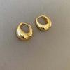 Elegant Circle Earrings 925 Silver Needle Silver Ear Buckles Brilliant Golden Round Earrings  Girls