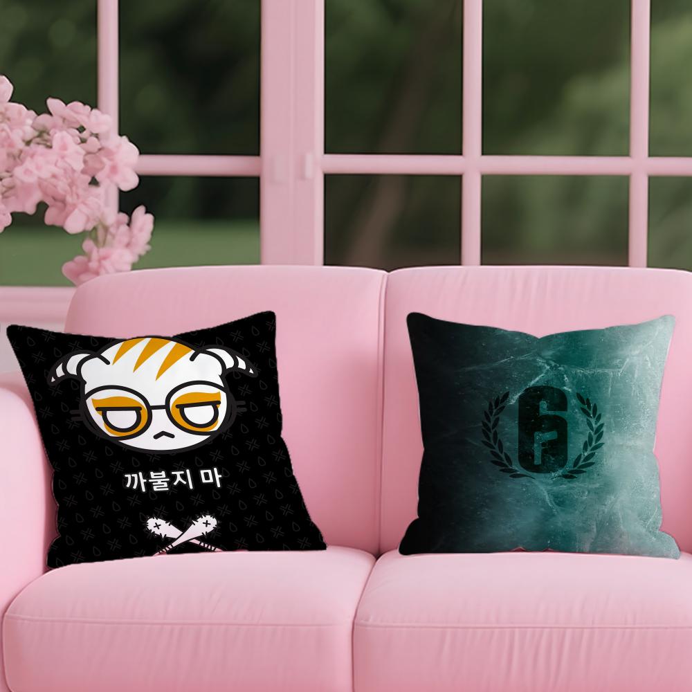 Tom C-Clancys R-Rainbow Six Siege Game Cushion Cover 2-in-1 Reversible Plush Pillow Cover | Car/Sofa/Bed | Perfect Gift