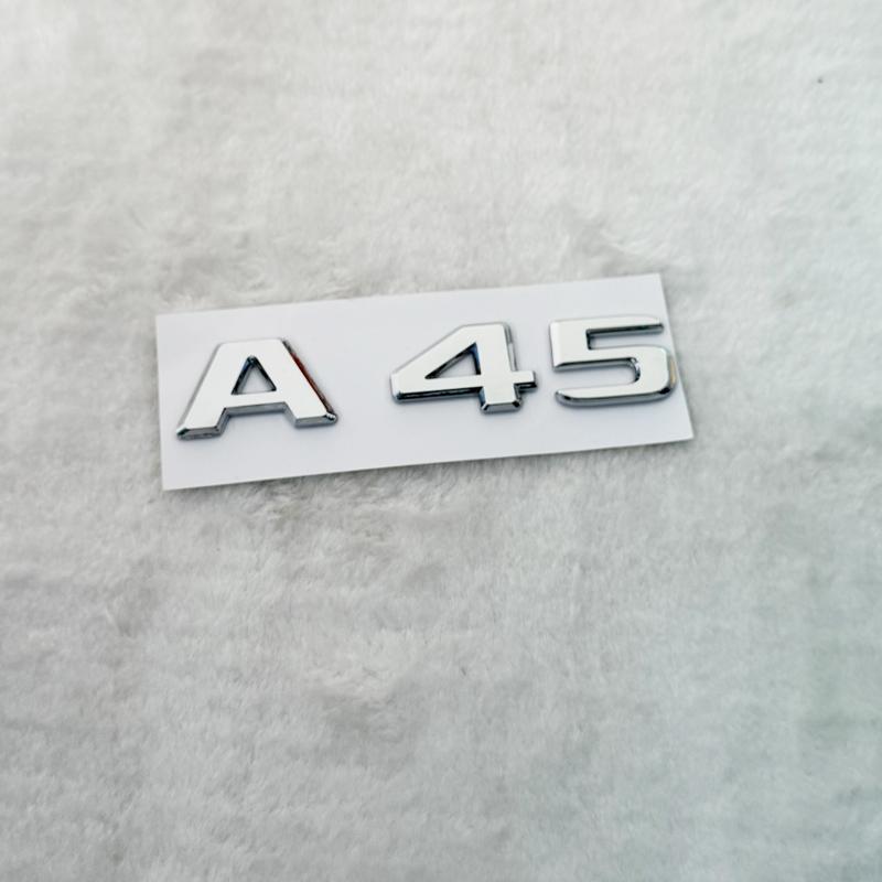 3D ABS Glossy Black Car Fender Badge Turbo 4MATIC Sticker Rear Trunk AMG Emblem A45 Logo For Mercedes Benz A 45 AMG W176 W177