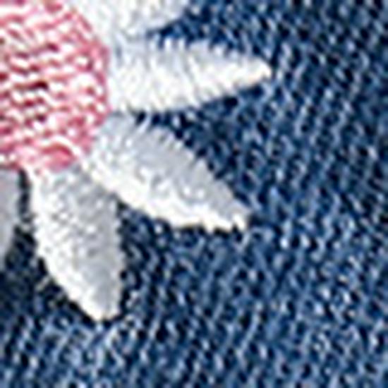 Infant Girls' Summer Two-Piece Set: Flying Sleeve White Ribbed Top & Daisy Denim Shorts