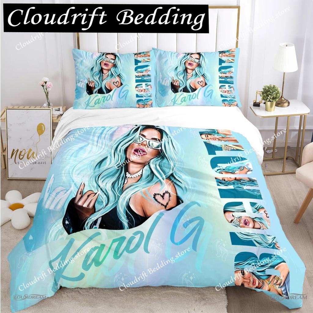 Sexy Karol G Singer All Season Duvet Cover Comforter Bedding Set Soft Quilt Cover and Pillowcases Teens SingleDoubleQueenKing