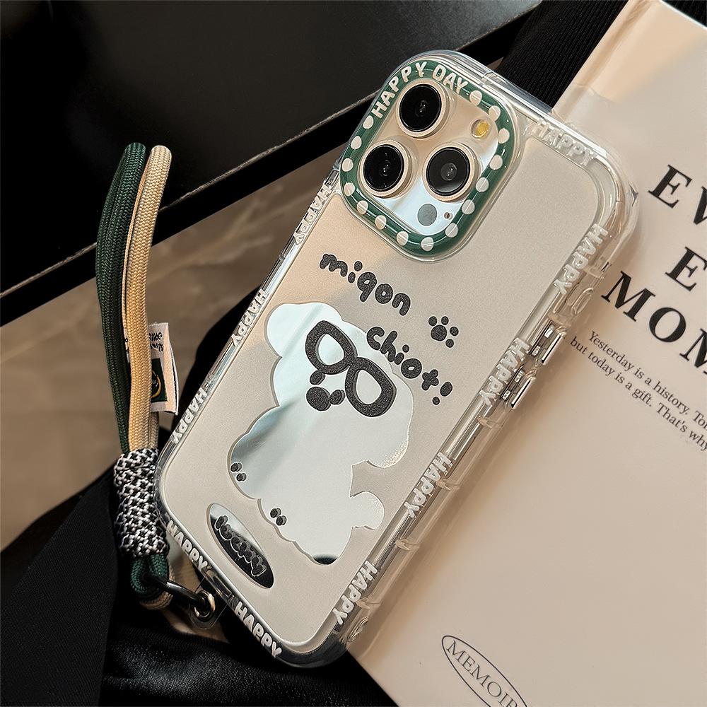 Couple Trendy Dog Mirror Is Suitable for IPhone 16, IPhone 15 Phone Cases 14 ProMax11 Bracelets 12