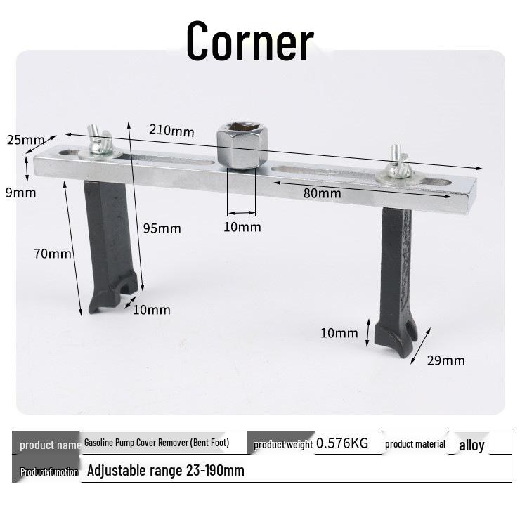 Adjustable Universal Gasoline Fuel Tank Cap Wrench - Three & Four Jaw