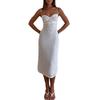 2026 Womens Polka Dot Print Backless Sleeveless Maxi Dress High Waist Slim Fit Elegant Office Casual
