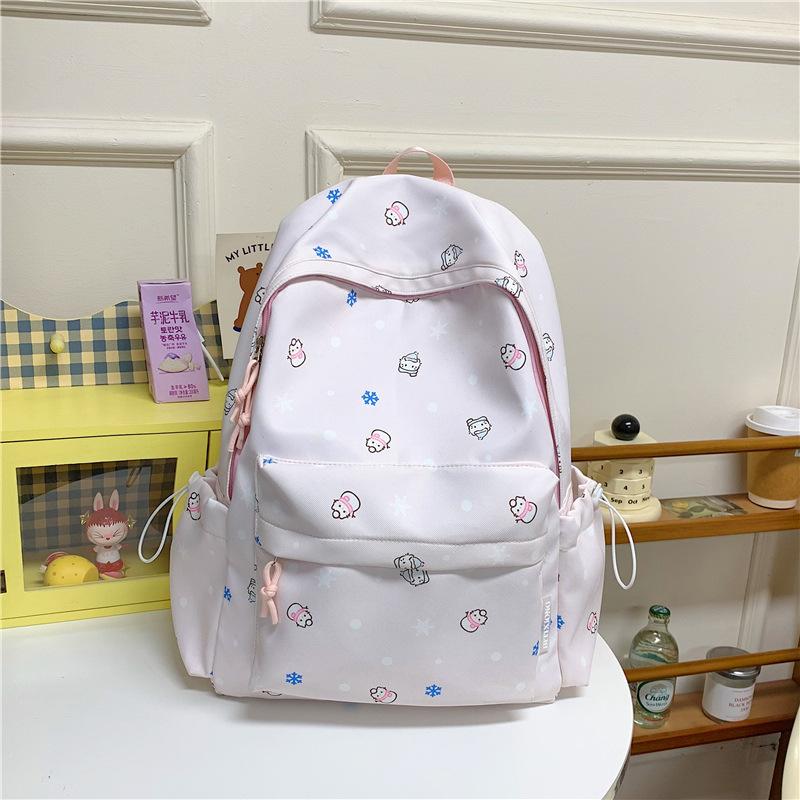 Schoolbag large capacity backpack high value fresh campus junior high school student schoolbag lightweight spring outing backpack female