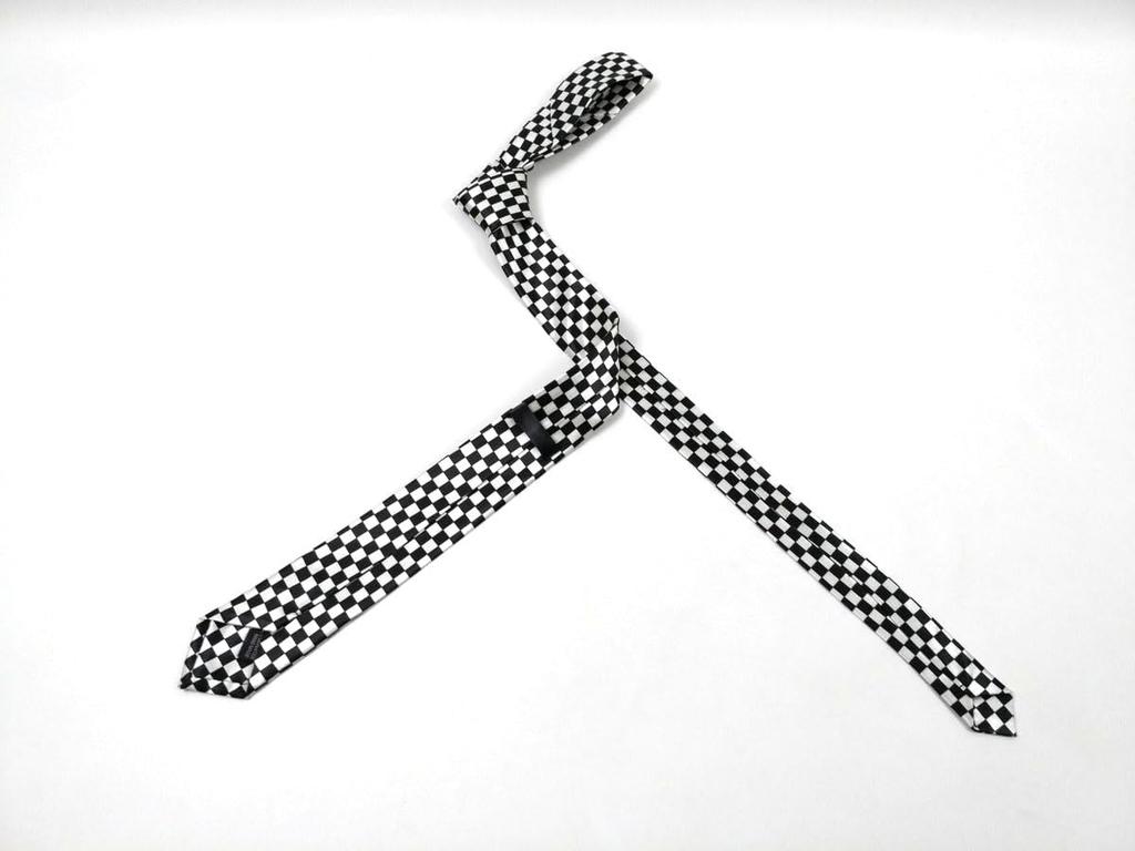 [F NODE] Checkerboard Necktie, Black and White, Party Necktie, 5cm Wide