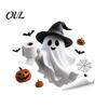 Halloween Party Bathroom Decor Toilet Sticker, Ghost And Skeleton Print Decals, Waterproof PVC Easy Peel Stick Decals Spooky Stickers, for Seats Tiles