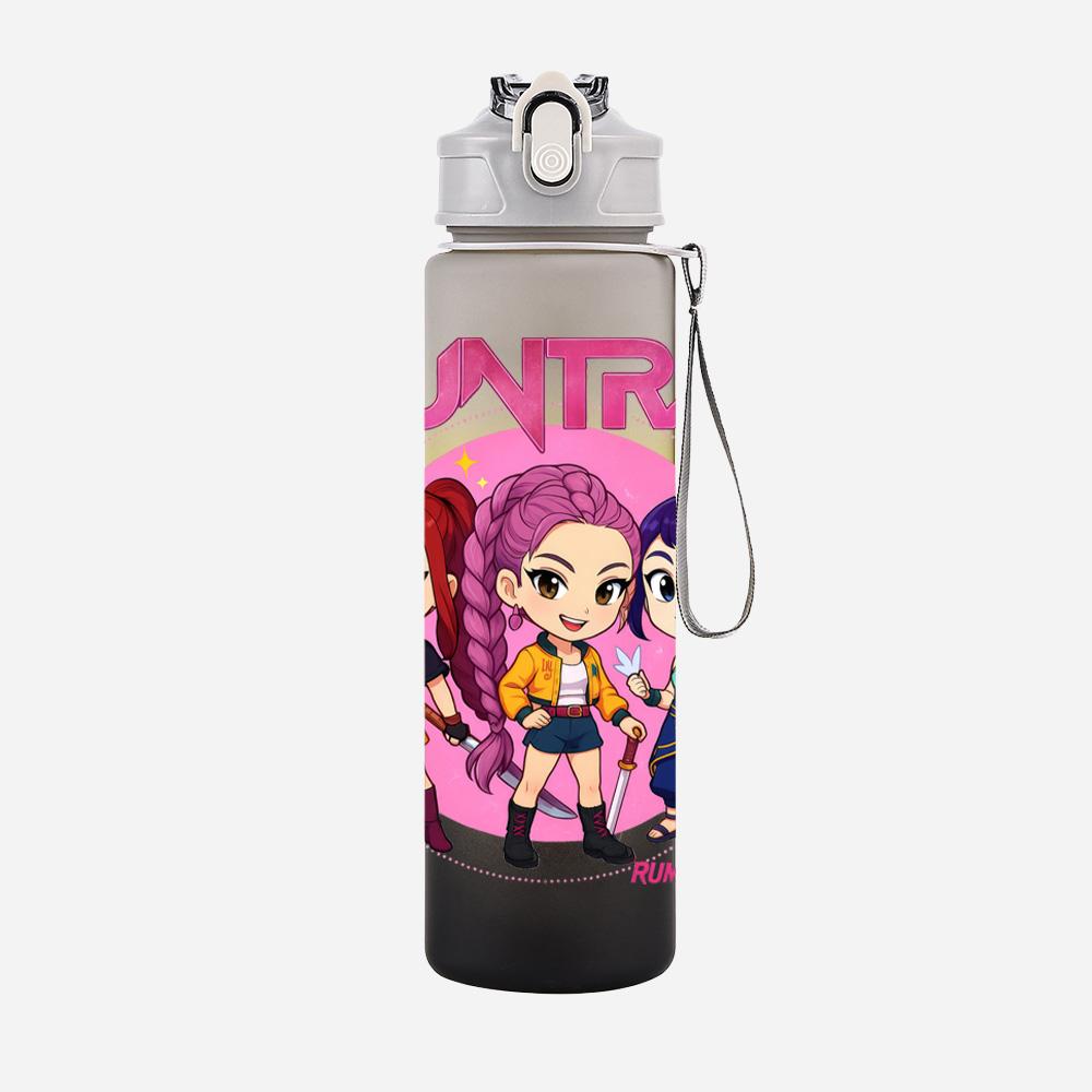 Cartoon K-Pop Dämonenjäger Bedruckte 750 ml Wasserflasche Große Kapazität Trinkbecher Tragbarer Outdoor-Sport Wasserbecher Kindergeschenk