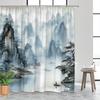Transform Your Bathroom with this Waterproof Shower Curtain Featuring a Serene Chinese Landscape for a Zen Experience