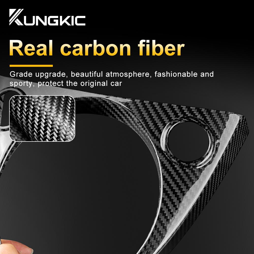 Real Dry Hard Carbon Fiber Sticker For Fiat 500 2011-2025/ 500E 2012-2019 For Abarth 595/695/500C 2016-2025 Gear Shift Cover