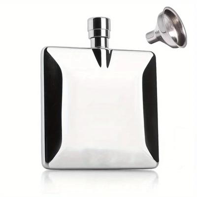 1Pc 100ml / 4Oz Without Funnel Flat Vodka Hip Flask Stainless Steel Portable Camping Flagons Liquor Whiskey Bottle Men Gift