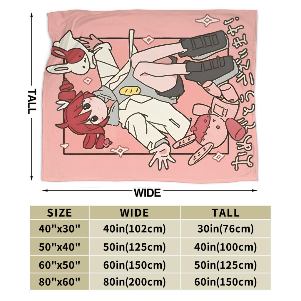 Kasane Teto Plush Blankets Anime Cute Awesome Throw Blanket for Home 125*100cm Plush Thin Quilt