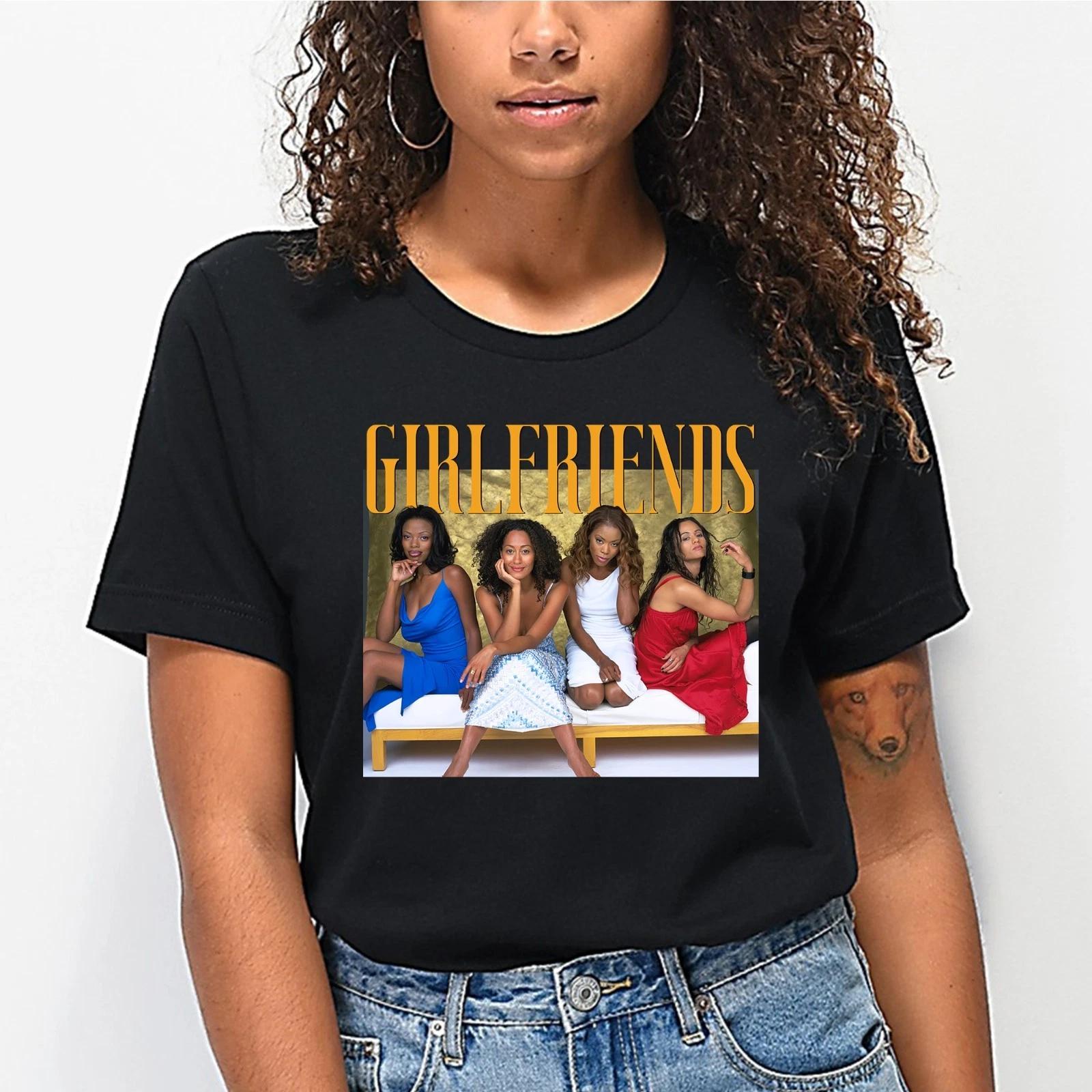 Retro Girlfriends TV Show T-shirt, 90s Nostalgia Black TV Sitcom Tee for Fans M