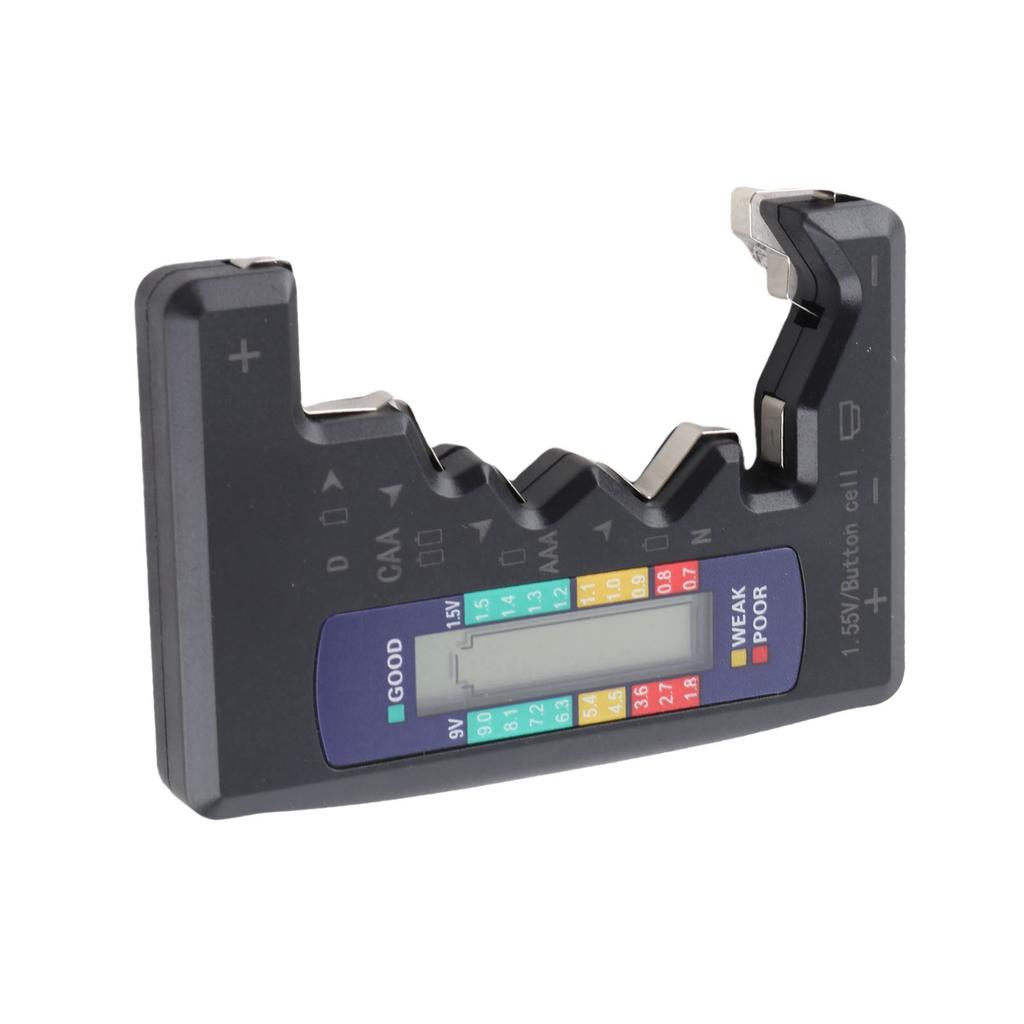 Digital Battery Capacity Gauge Tester Universal D C N AAA AA 9V 1.5V Button Cell Analyzer Black
