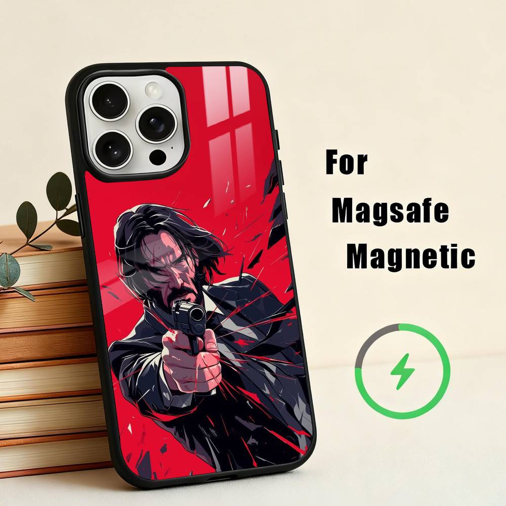 M-Filmkennzeichen J-John W-Wick Handyhülle Für iPhone 17,16,15,14,13,12,Plus,Pro,Max für Magsafe Magnetisches Kabelloses Laden