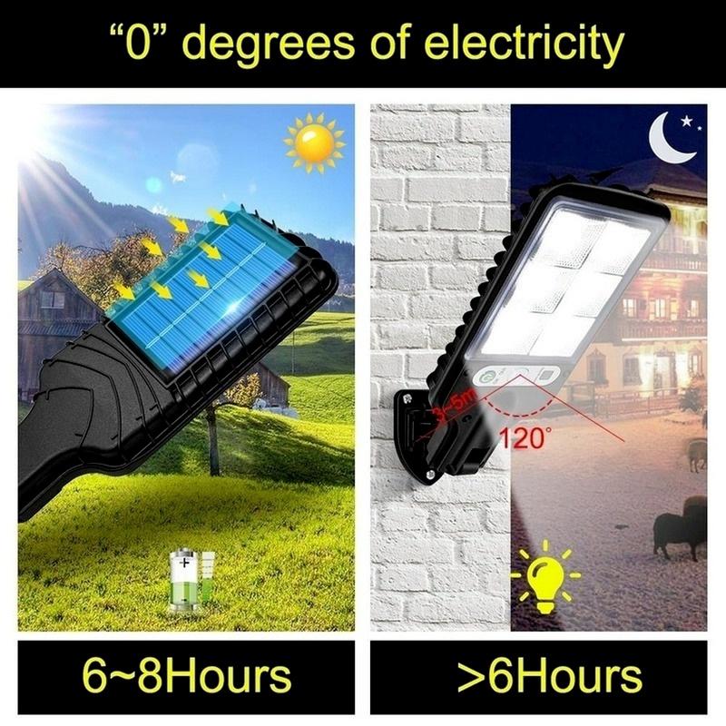 72 COB Solar Light Outdoor Super Bright Solar Powered Lamp Sunlight Wall Light IP65 Waterproof PIR Motion Sensor Street Light Garden Decoration