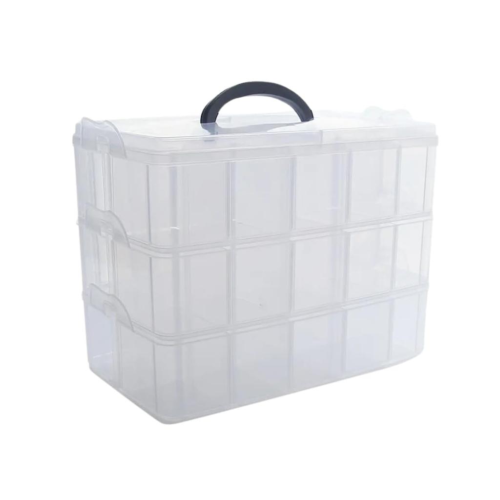 EINEY Beyblade Storage Box with Dividers, Clear Case, Storage Box for Parts, Accessories, Bowls, and Miscellaneous Goods, Holds 30 Items