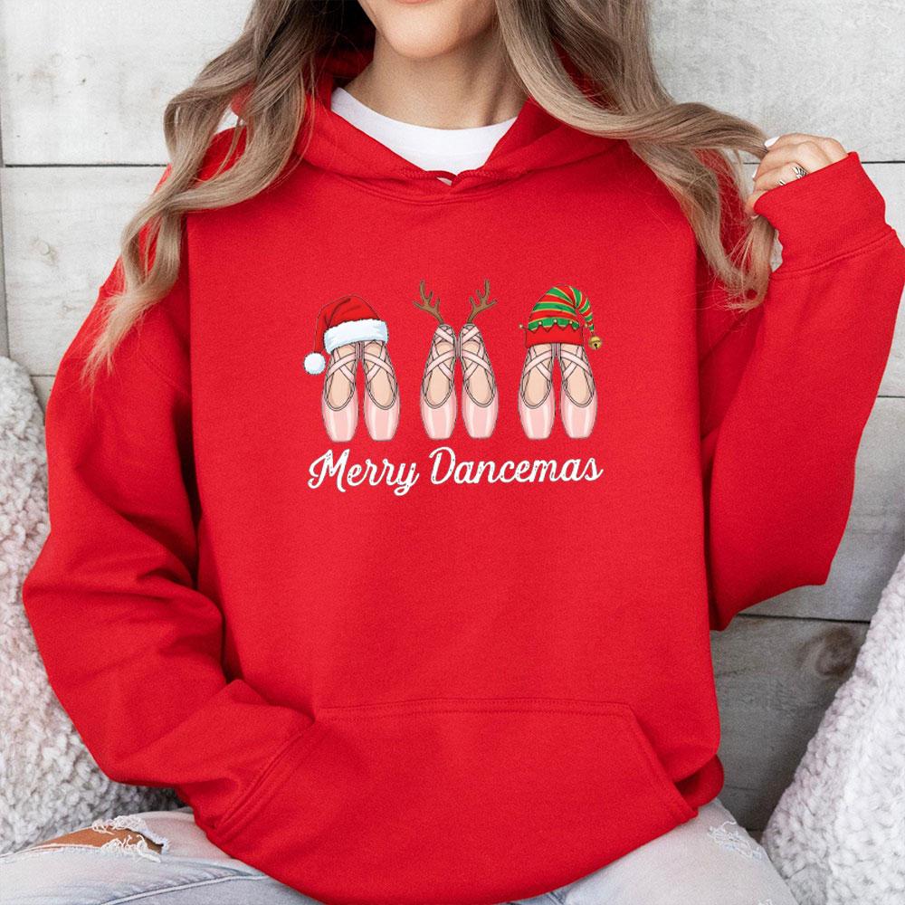 Merry Dancemas Abbigliamento Invernale Donna Natale Balletto Ragazza che Danza Natale Ragazza Ballerina Ragazza Ballerina Natale Felpa con Cappuccio