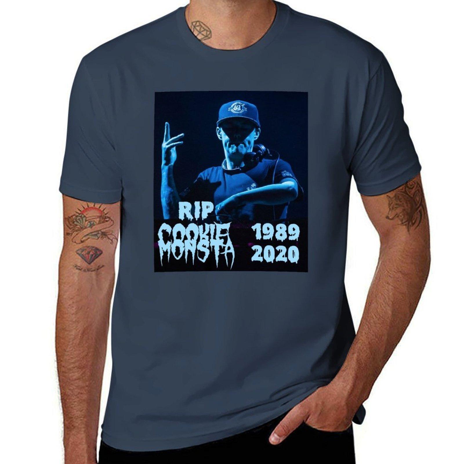 nderek bingah RIP DJ Cookie Monsta TShirt Casual Graphic Print Tee S