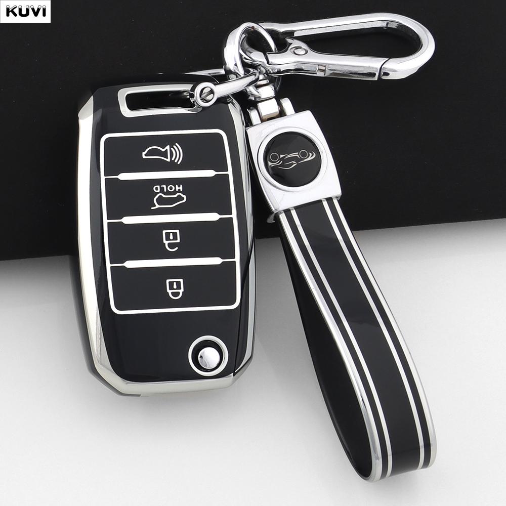 3 4 Tasten TPU Auto Klappschlüssel Hülle Abdeckung Für Kia Rio Optima Sportage Sorento Soul Ceed Cerato Forte Seltos Schutz Fob Schlüsselanhänger