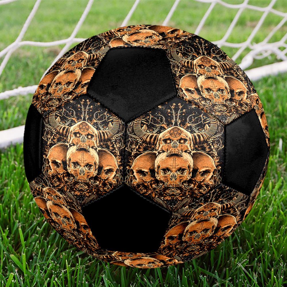 Skull Satan Indoor Soccer Ball Colorful All Ages Size 5 Machine Stitched PVC Competition Ready Durable High-Bounce