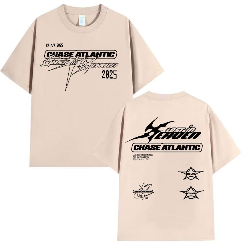Chase Atlantic Lost In Europe and UK Tour 2025 T Shirts Men's Hip Hop Rock Band Clothing T-shirt Man 100% Cotton Oversized Tees