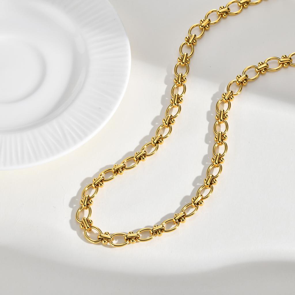 Solid Stainless Steel Chunky Chain Necklace for Women, Simple Link Chain Chokers, Fashion Non Tarnish Jewelry