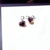 Engagement Enamel Cute Heart Stud Earrings For Women Girls Rose Gold Color Summer Jewelry Black Earring Wedding Jewelry Gifts