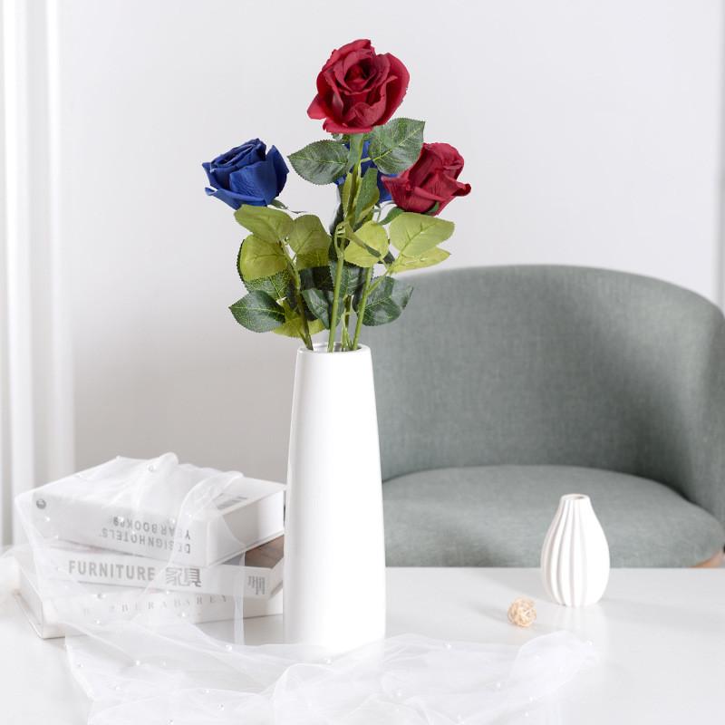 Single Rose Bud Artificial Flower Home Wedding Decoration Photo Prop