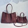 20256 New leather women's bags, handwoven bags, totes, mother and child bags, vegetable baskets, portable shoulder bags, cross-border batches