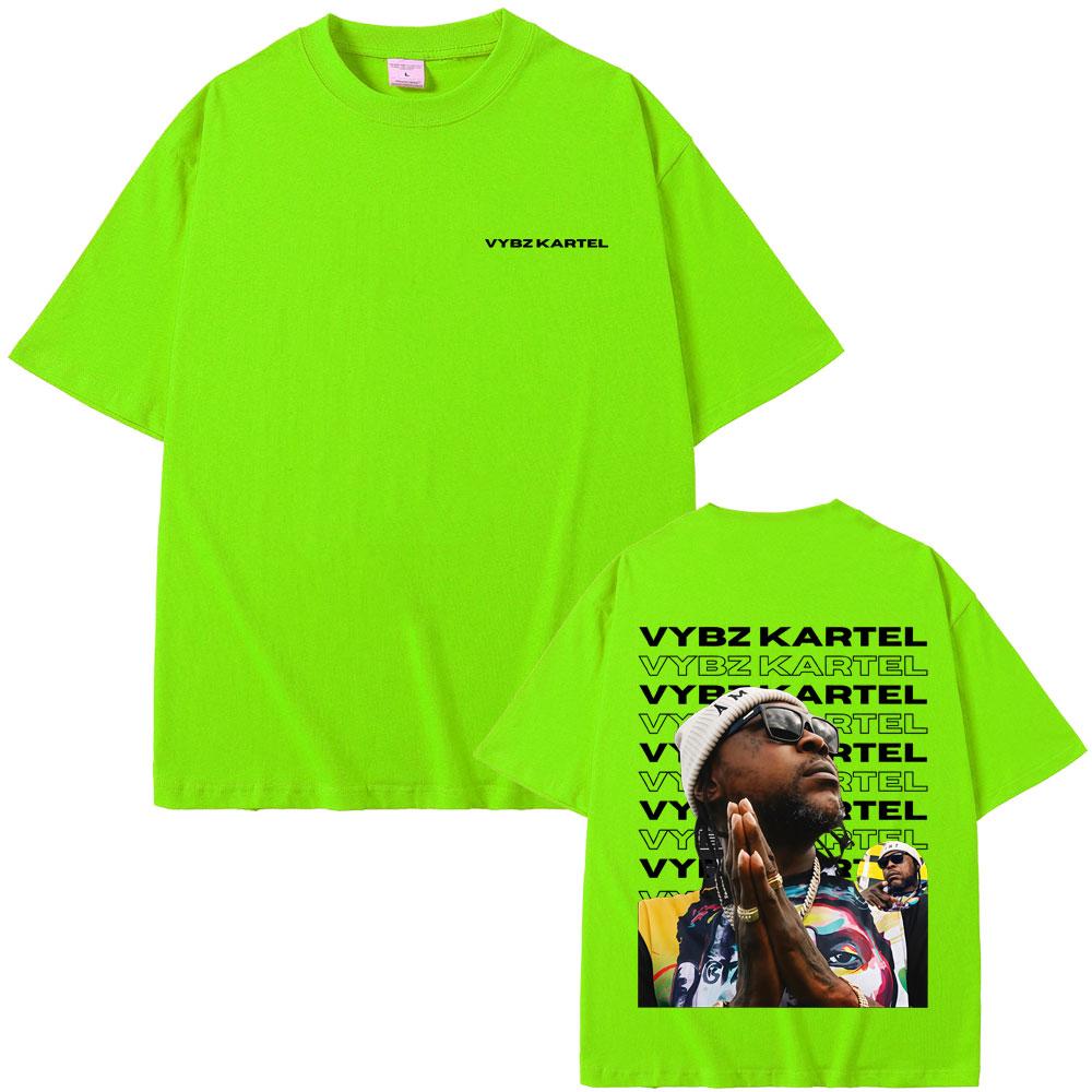 Rapper Vybz Kartel Grafik T-Shirt Herren Damen Hip Hop Mode Übergroßes T-Shirt Lässig Baumwolle Retro Kurzarm T-Shirts Streetwear