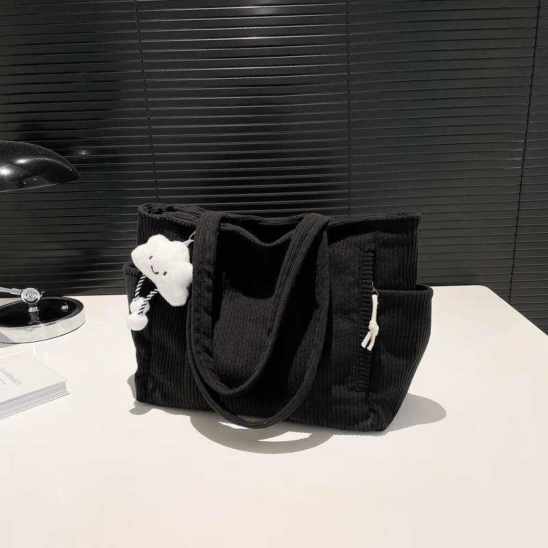 Trendy Versatile Canvas Tote Bag For Women In Solid Colors Perfect For Daily Use