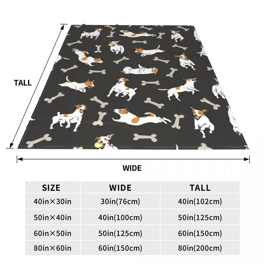 Flanelldecke mit Jack-Russell-Terrier-Hund, niedliches Tier, warme, weiche Überwurfdecke für Couch, Bett, Reisedruck, Tagesdecke, Sofabettbezug