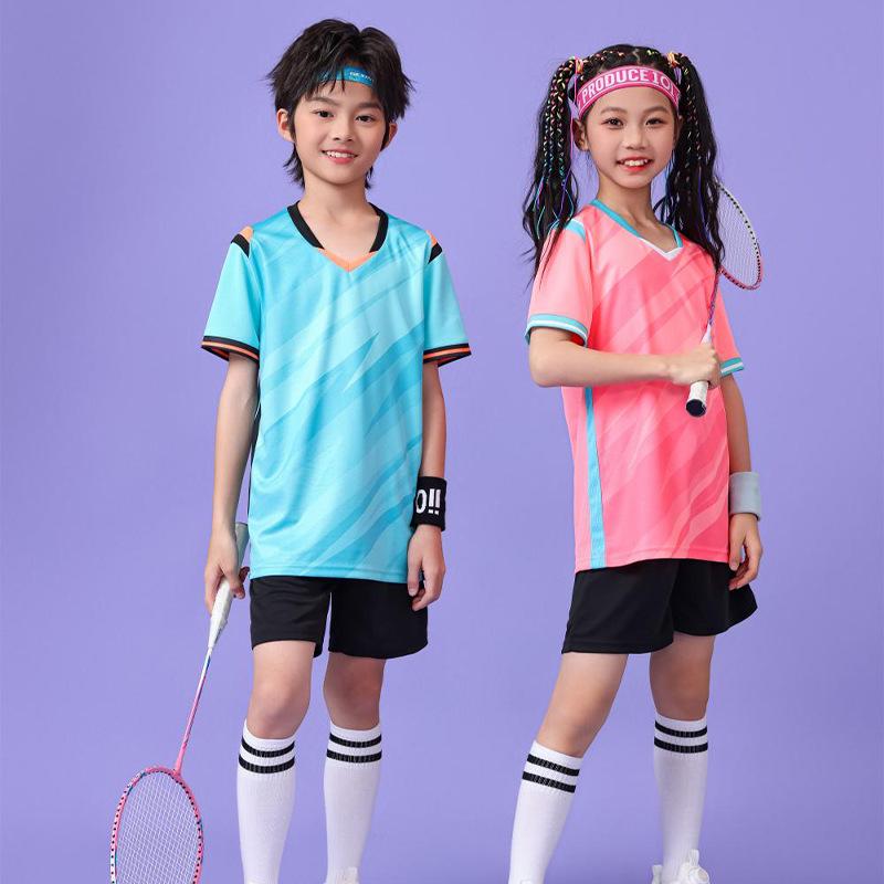 Unisex Short Sleeve Soccer & Badminton Team Uniform Set for Adults & Kids