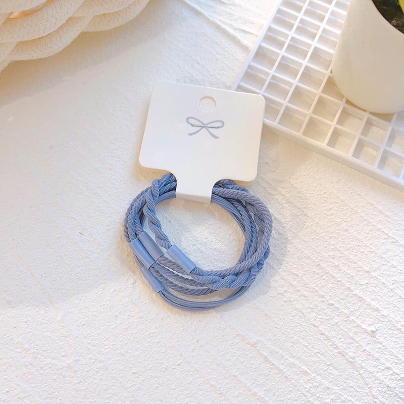Korean Simple Hair Accessories Twist Hair Ties, High Elasticity Rubber Bands, Non-Damaging Rings Set, Basic Style