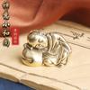 Vintage Brass Zen Little Monk Desktop Ornament Fun Copper Sculpture Craft Tea Pet Decoration Copperware Wholesale