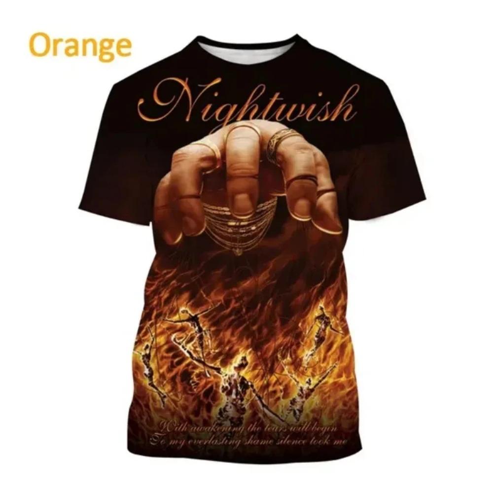 MDHAO xin nan zhuang  3D txu Nieuwe Rock Nightwish T-shirts Mannen 3D Print Mannen Vrouwen Hip Hop Trend Korte Mouw Ronde Hals T-shirt Harajuku Casual Y2k Top Herenkleding 5XL
