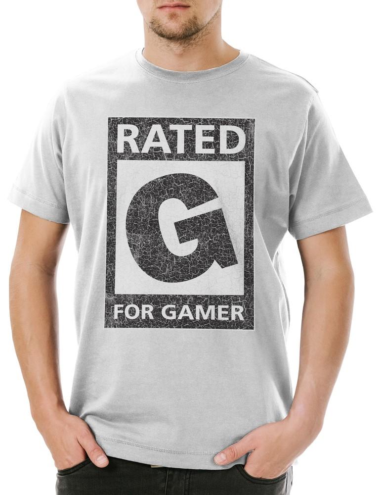 

Rated For Gamer Mens T-Shirt Gamer Gaming Games Nerd Geek Thumbs Up Controller 4XL
