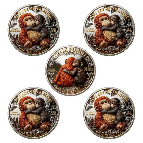 Emotional Support Coin Inspirational Monkey Challenge Pocket Coin Double?Sided Collectible Token for Friends Family Motivation Keepsake