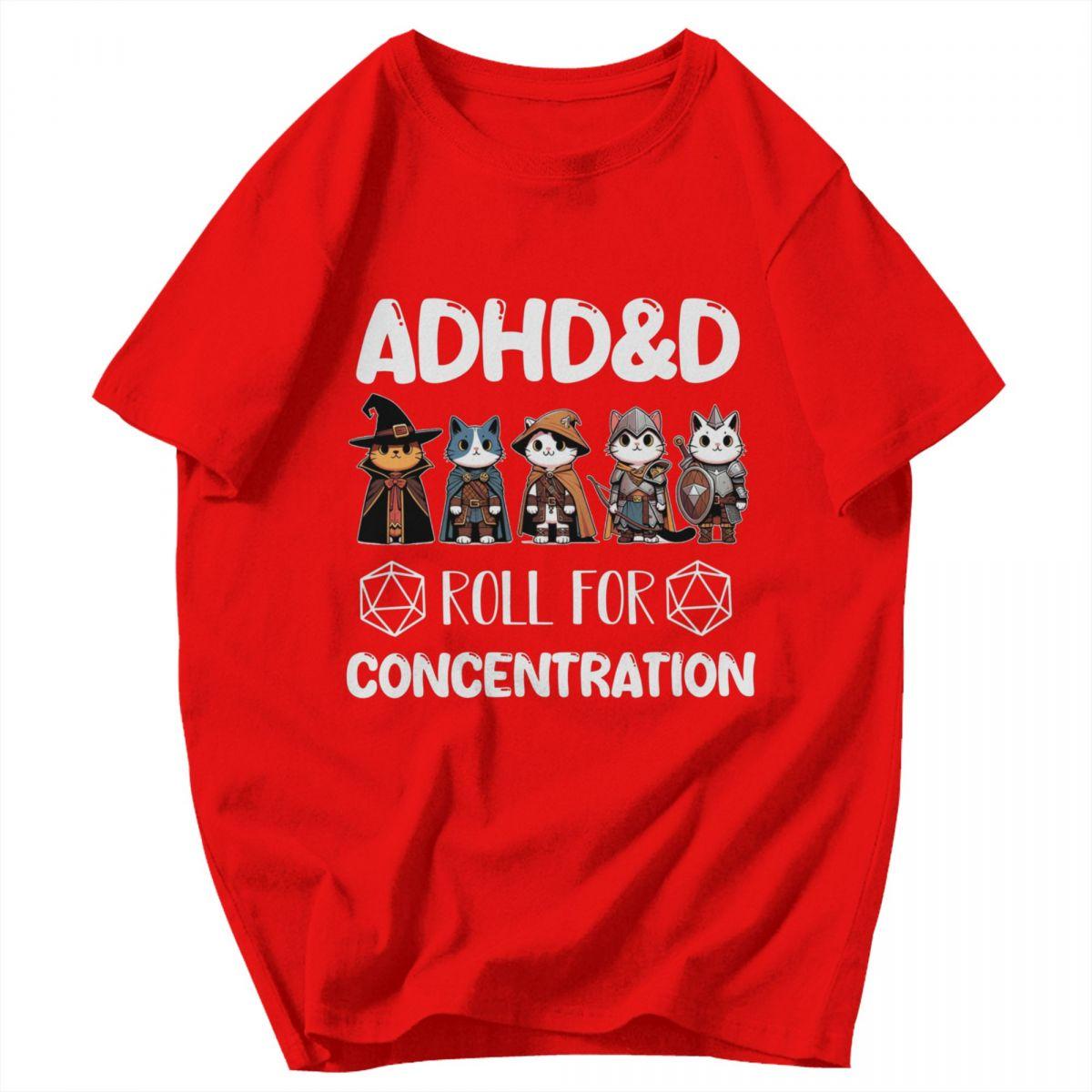 Men T Shirt ADHDD Roll For Concentration Gifts Y2K Graphic Anime Unisex Clothing T Shirts S