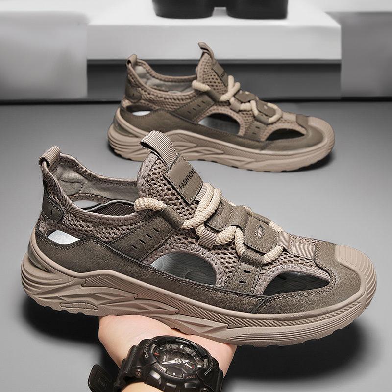 

Летние мужские сандалии дышащие удобные с мягкой подошвой повседневные полые сандалии 44