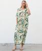Women's V-Neck Floral Maxi Dress Short Sleeve Loose Boho Summer Dress
