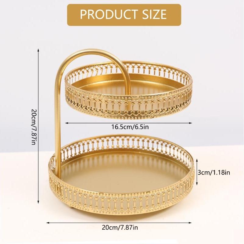 2 Etagen Snacks Aufbewahrungstablett Platzsparend Obsthalter Rostbeständig Gemüse Aufbewahrungsständer für Heimdekoration