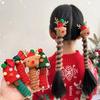 1/2PCS Christmas Themed Elastic Hair Ties for Women Spiral Design with Snowflake And Candy Cane Charms Colorful Holiday Gift