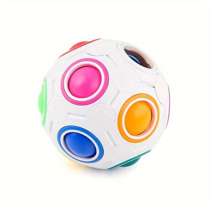 1Pcs Energetic Rainbow Balls Building Blocks Toys - 12 Hole Pressing Design, Interactive, Novelty Playset for Fun and Learning